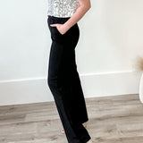 Seam Detail Knit Pants - Black-Pants- Hometown Style HTS, women's in store and online boutique located in Ingersoll, Ontario