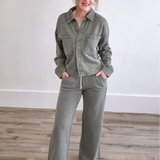 Hunter Knit Pant - Hunter Green-bottoms- Hometown Style HTS, women's in store and online boutique located in Ingersoll, Ontario