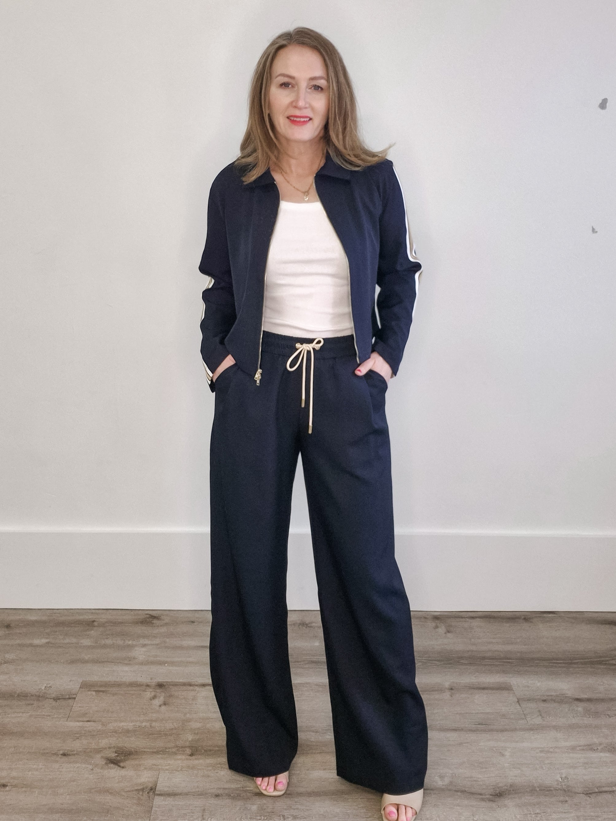 Jordan Drawstring Pant - Navy-Bottoms- Hometown Style HTS, women's in store and online boutique located in Ingersoll, Ontario