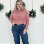 Ruched Mesh Bodysuit - Red Bean-blouse- Hometown Style HTS, women's in store and online boutique located in Ingersoll, Ontario