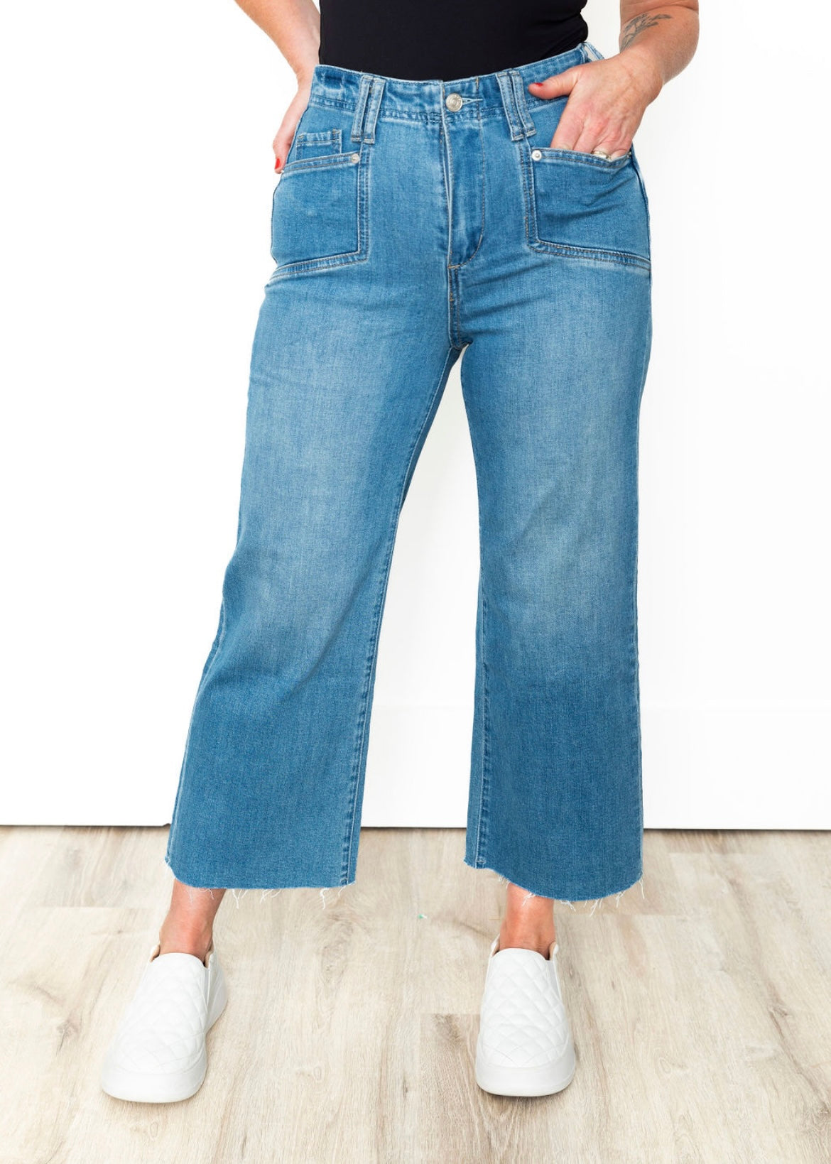 Cropped Straight Leg Jeans-denim- Hometown Style HTS, women's in store and online boutique located in Ingersoll, Ontario