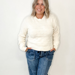 Pom Pom Knit Sweater - Off White-Sweaters and Cardigans- Hometown Style HTS, women's in store and online boutique located in Ingersoll, Ontario