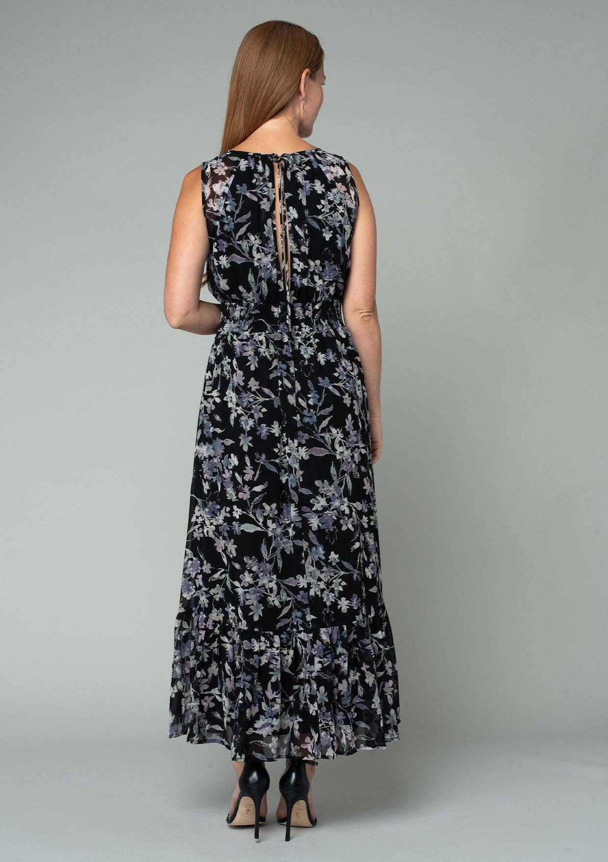 Floral Open Back Maxi Dress - Black-dress- Hometown Style HTS, women's in store and online boutique located in Ingersoll, Ontario