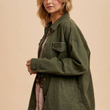 Barn Jacket/Utility Jacket - Olive-Coat & Jackets- Hometown Style HTS, women's in store and online boutique located in Ingersoll, Ontario