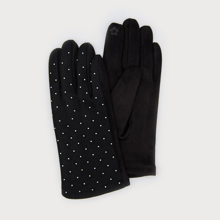 SOFT GLOVES DECORATED WITH SMALL CRYSTALS-glove- Hometown Style HTS, women's in store and online boutique located in Ingersoll, Ontario