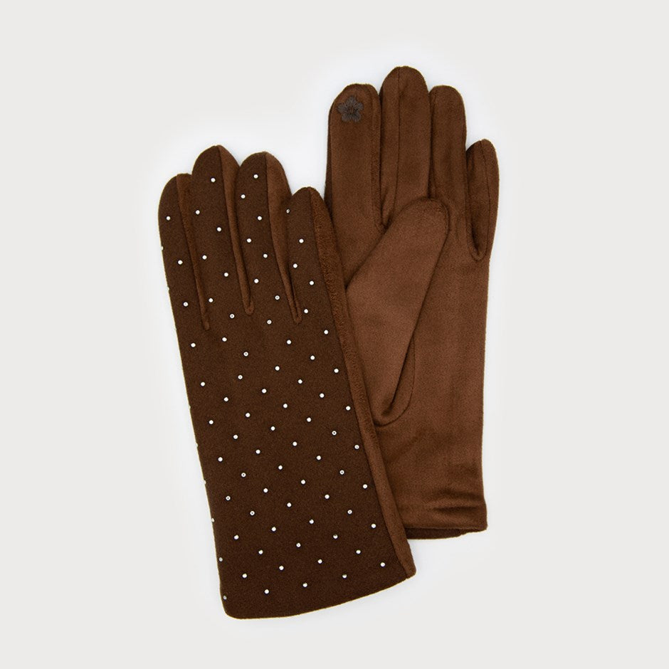 SOFT GLOVES DECORATED WITH SMALL CRYSTALS-glove- Hometown Style HTS, women's in store and online boutique located in Ingersoll, Ontario