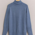 Long Turtle Neck Sweater - Blue-Sweater- Hometown Style HTS, women's in store and online boutique located in Ingersoll, Ontario