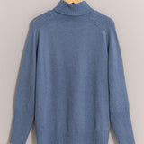 Long Turtle Neck Sweater - Blue-Sweater- Hometown Style HTS, women's in store and online boutique located in Ingersoll, Ontario