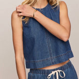 SUN SEEKER DENIM TANK-Casual Tops- Hometown Style HTS, women's in store and online boutique located in Ingersoll, Ontario