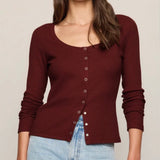 ALBANY WAFFLE BUTTON UP TOP-Casual Tops- Hometown Style HTS, women's in store and online boutique located in Ingersoll, Ontario