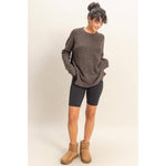 Relaxed Fit Sweater- Chestnut-sweater- Hometown Style HTS, women's in store and online boutique located in Ingersoll, Ontario