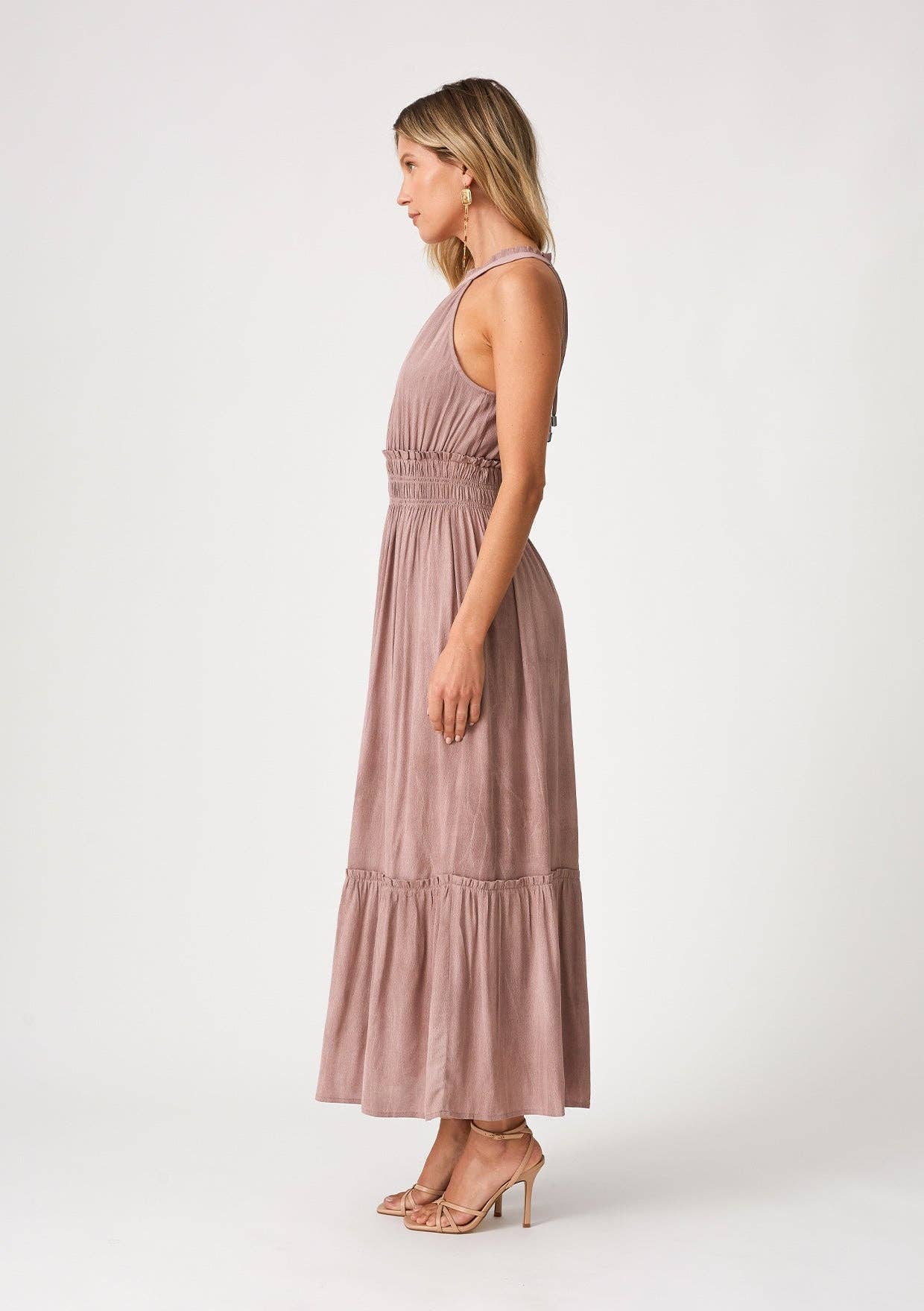 Halter Maxi Dress - Rose Water-dresses- Hometown Style HTS, women's in store and online boutique located in Ingersoll, Ontario