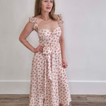 Floral Print Sweetheart Midi Dress with Bow-Special Occasion Dresses- Hometown Style HTS, women's in store and online boutique located in Ingersoll, Ontario