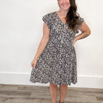 Alma Dress Short Ditsy Floral-Black-dress- Hometown Style HTS, women's in store and online boutique located in Ingersoll, Ontario