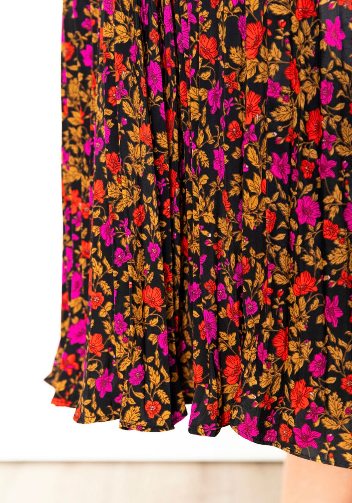 Pleated Midi Skirt - Magenta-Skirt- Hometown Style HTS, women's in store and online boutique located in Ingersoll, Ontario