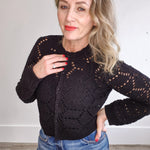 Rosalyn Sweater Cardigan - Black-Sweaters and Cardigans- Hometown Style HTS, women's in store and online boutique located in Ingersoll, Ontario