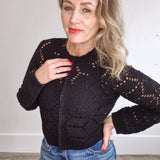 Rosalyn Sweater Cardigan - Black-Sweaters and Cardigans- Hometown Style HTS, women's in store and online boutique located in Ingersoll, Ontario