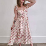 Floral Print Sweetheart Midi Dress with Bow-Special Occasion Dresses- Hometown Style HTS, women's in store and online boutique located in Ingersoll, Ontario