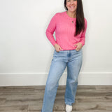 Lenia Knit Pullover - Pink Power-sweater- Hometown Style HTS, women's in store and online boutique located in Ingersoll, Ontario