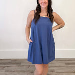 Casual Dresses - Blue-Casual Dresses- Hometown Style HTS, women's in store and online boutique located in Ingersoll, Ontario