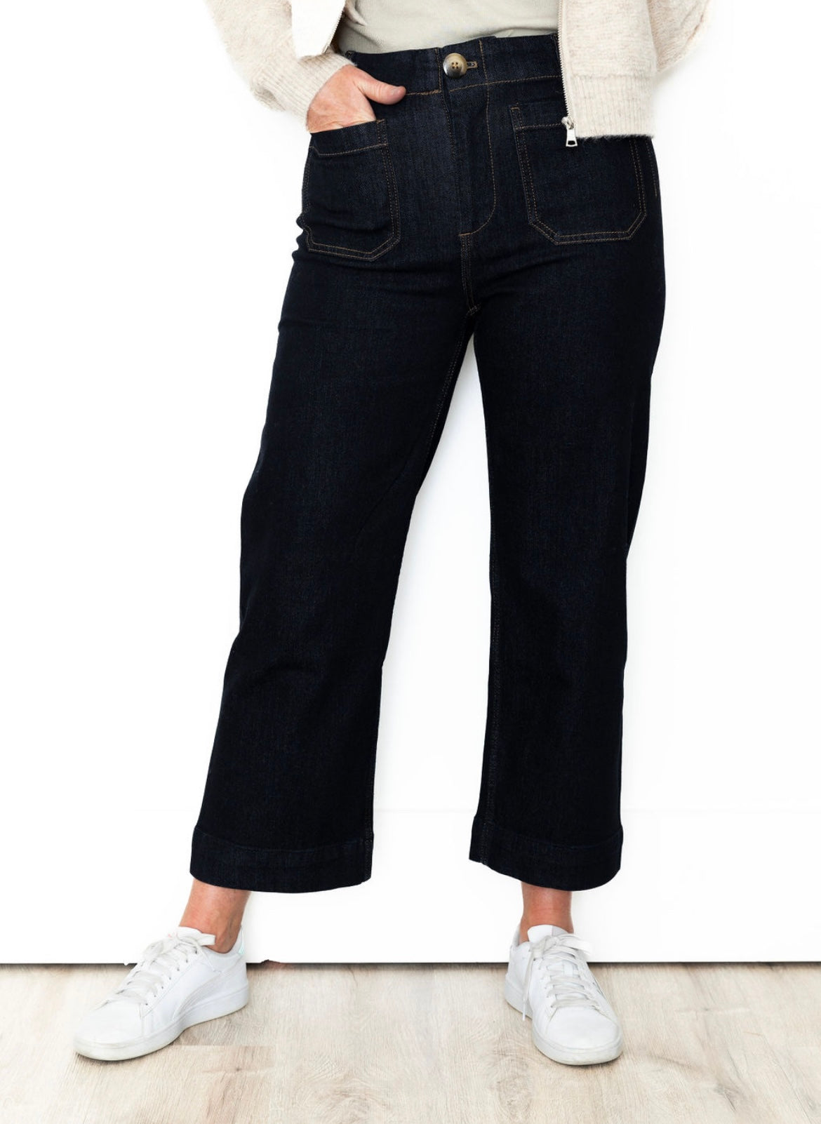 Cropped Straight Leg Pants - Dark Denim-denim- Hometown Style HTS, women's in store and online boutique located in Ingersoll, Ontario