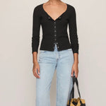 ALBANY WAFFLE BUTTON UP TOP-Casual Tops- Hometown Style HTS, women's in store and online boutique located in Ingersoll, Ontario