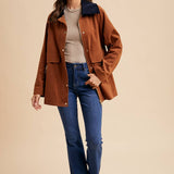 Cotton Chore Jacket - Cognac-Coat & Jackets- Hometown Style HTS, women's in store and online boutique located in Ingersoll, Ontario