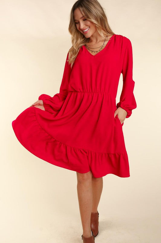 Red Festive Dress EX Hometown Style Inc