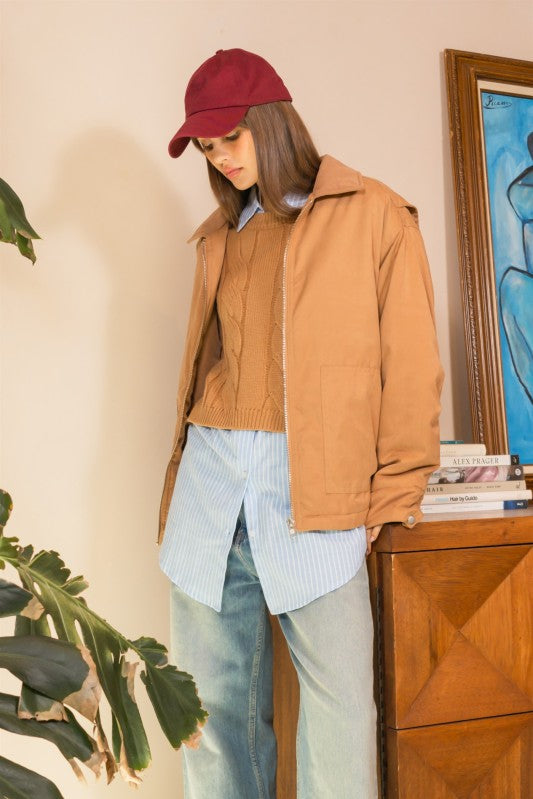 Puffer Barn Jacket - Camel-Coat & Jackets- Hometown Style HTS, women's in store and online boutique located in Ingersoll, Ontario