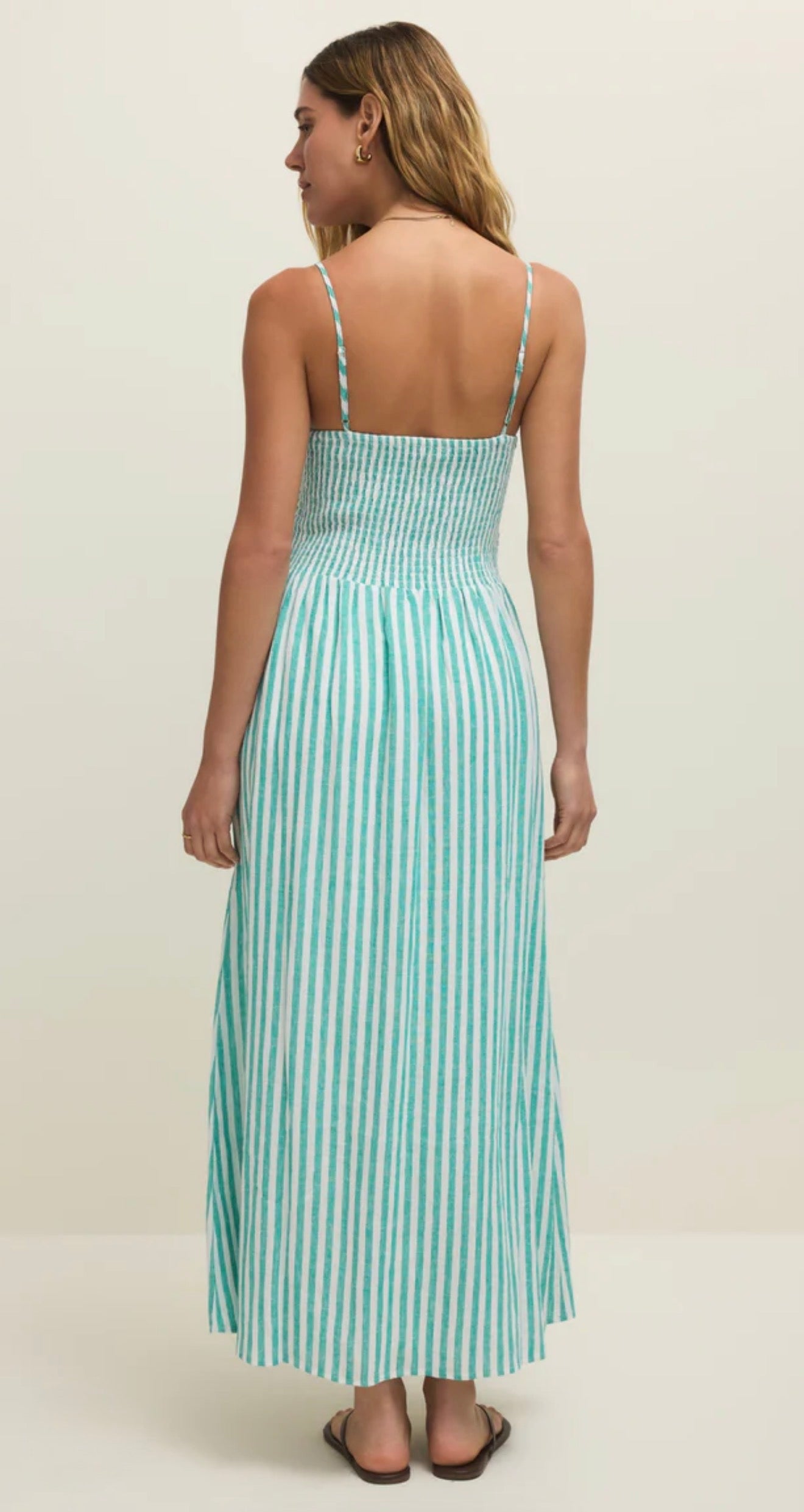 BAYSIDE STRIPED MIDI DRESS-Casual Dresses- Hometown Style HTS, women's in store and online boutique located in Ingersoll, Ontario