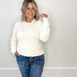Pom Pom Knit Sweater - Off White-Sweaters and Cardigans- Hometown Style HTS, women's in store and online boutique located in Ingersoll, Ontario