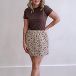 Floral Mini Skirt - Champagne-Skirt- Hometown Style HTS, women's in store and online boutique located in Ingersoll, Ontario