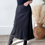 Satin-Like Maxi Skirt - Black-Skirt- Hometown Style HTS, women's in store and online boutique located in Ingersoll, Ontario