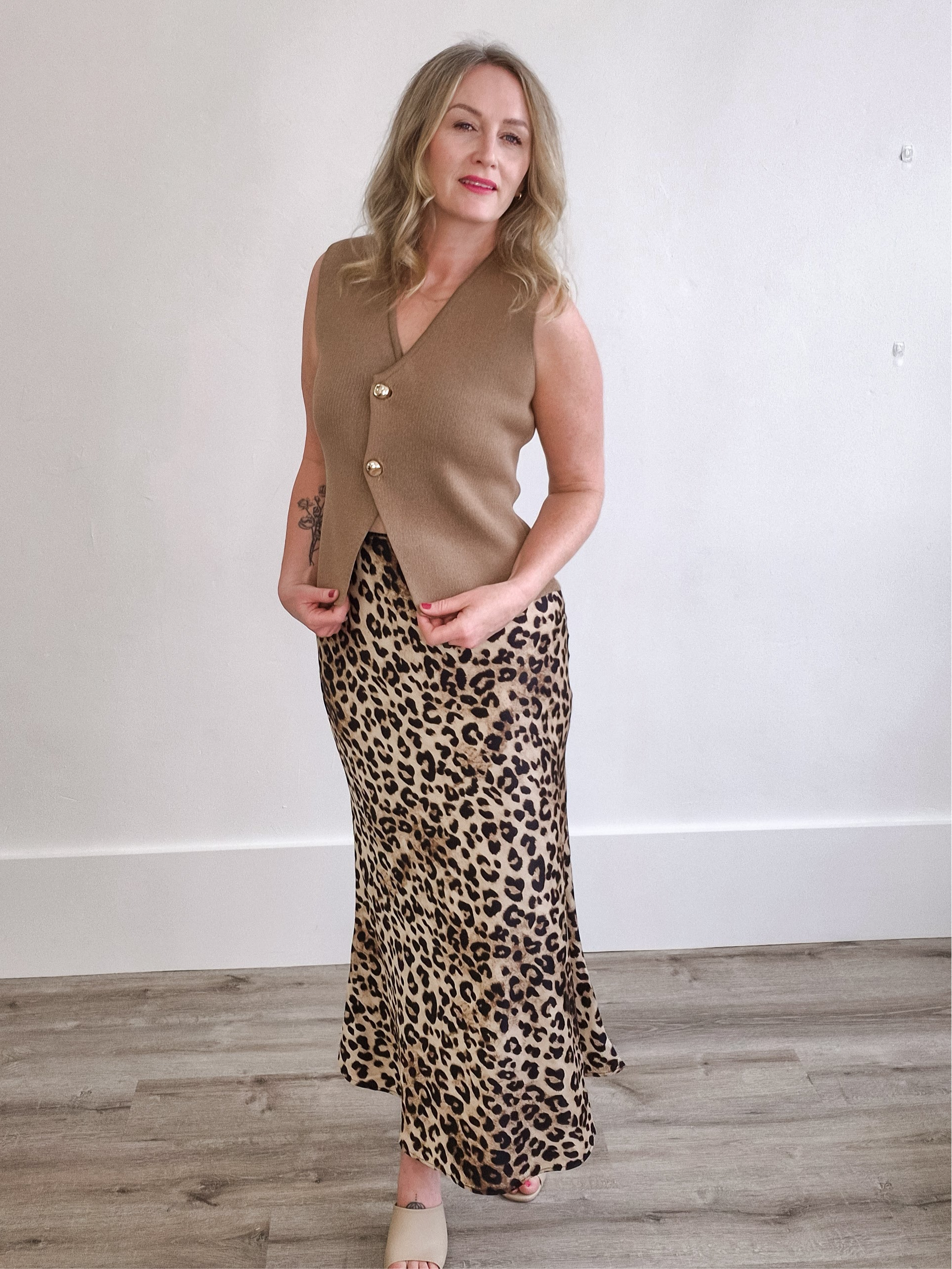 Leopard Satin Midi Skirt-Bottoms- Hometown Style HTS, women's in store and online boutique located in Ingersoll, Ontario