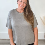 The Camilla Top - Grey-Casual Tops- Hometown Style HTS, women's in store and online boutique located in Ingersoll, Ontario