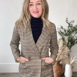 Plaid Blazer-Blazer- Hometown Style HTS, women's in store and online boutique located in Ingersoll, Ontario