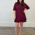 Flirty, Lightweight Dress - Raspberry-Casual Dresses- Hometown Style HTS, women's in store and online boutique located in Ingersoll, Ontario