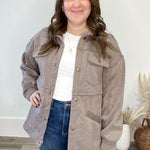 Fleece Terry Jacket - Mocha-Sweater- Hometown Style HTS, women's in store and online boutique located in Ingersoll, Ontario