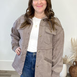 Fleece Terry Jacket - Mocha-Sweater- Hometown Style HTS, women's in store and online boutique located in Ingersoll, Ontario