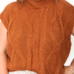 Sleeveless Mock Neck Sweater Top - Caramel-Tops- Hometown Style HTS, women's in store and online boutique located in Ingersoll, Ontario