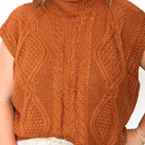 Sleeveless Mock Neck Sweater Top - Caramel-Tops- Hometown Style HTS, women's in store and online boutique located in Ingersoll, Ontario