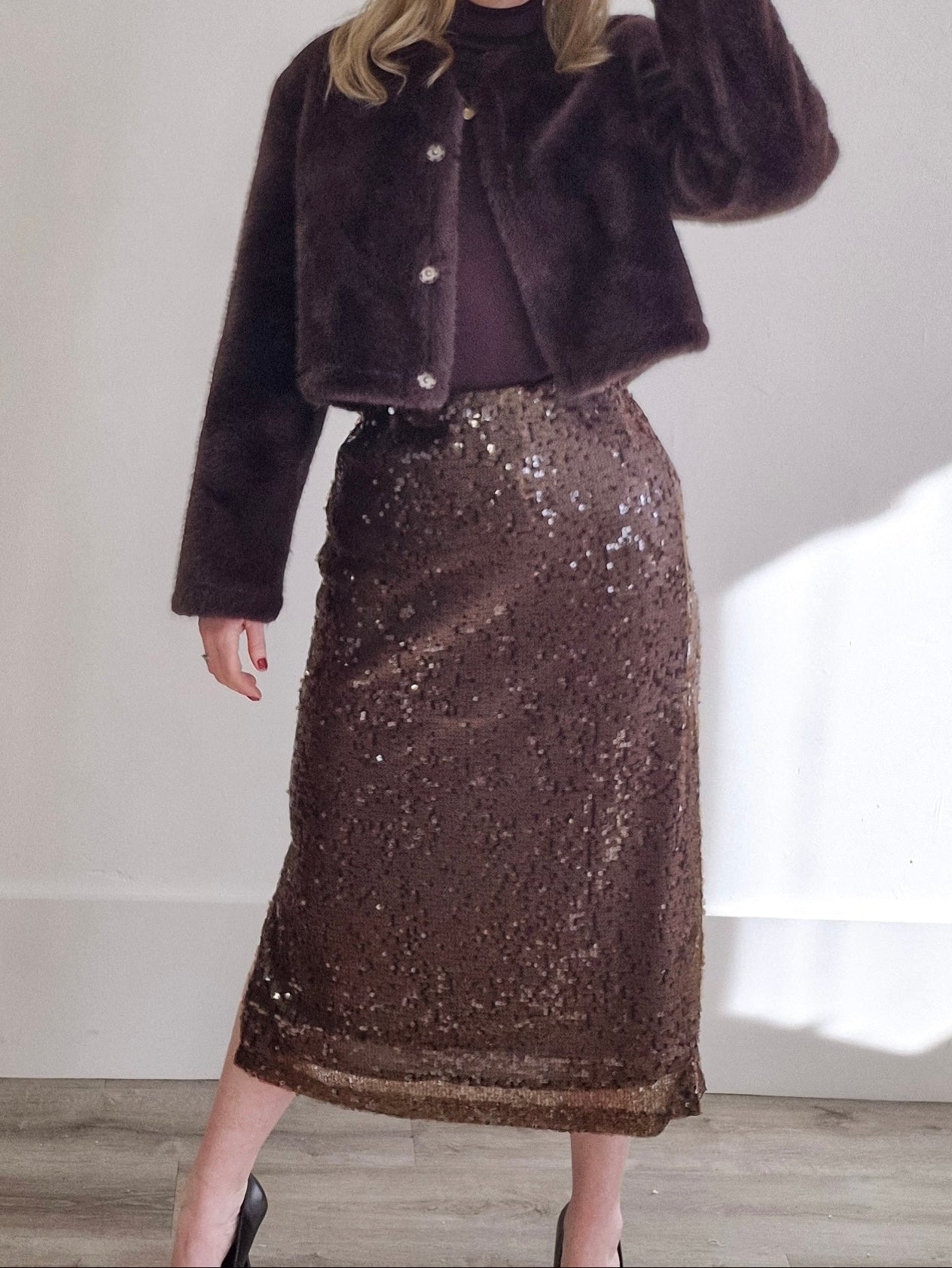 Ziggy Skirt - Black Coffee-Skirt- Hometown Style HTS, women's in store and online boutique located in Ingersoll, Ontario