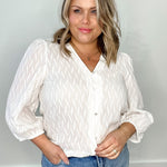 Gabriela V Neck Shirt - Chalk-blouse- Hometown Style HTS, women's in store and online boutique located in Ingersoll, Ontario