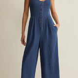 ANGEL EYES TWILL JUMPSUIT-Jumpsuits & Rompers- Hometown Style HTS, women's in store and online boutique located in Ingersoll, Ontario