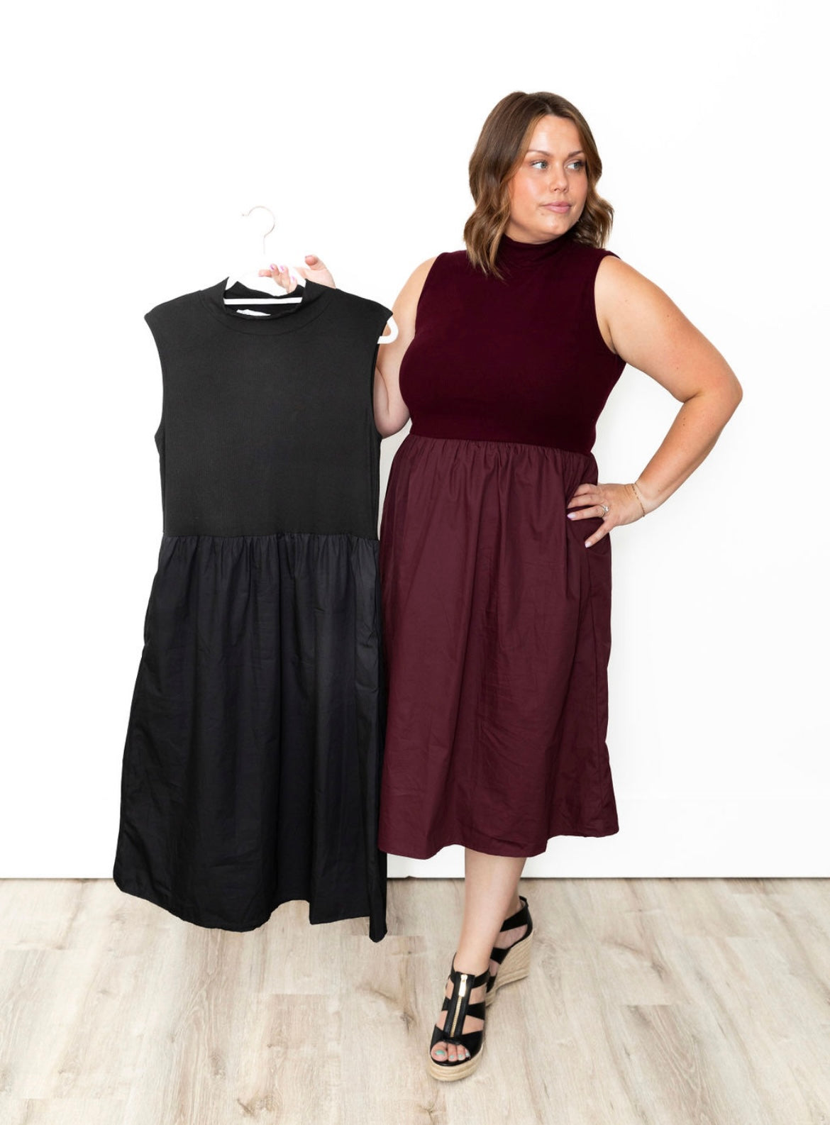Sleeveless Knit Midi Dress - Black-Dress- Hometown Style HTS, women's in store and online boutique located in Ingersoll, Ontario
