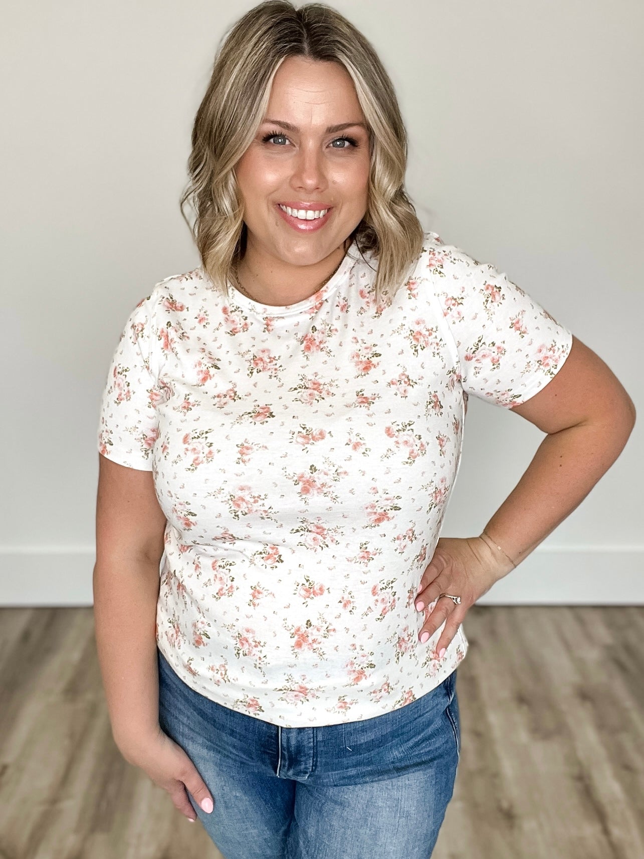 Ampersand - Lulu Floral Tee-T shirt- Hometown Style HTS, women's in store and online boutique located in Ingersoll, Ontario
