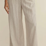 HENRI STRIPED WIDE LEG PANT - LINEN-Bottoms- Hometown Style HTS, women's in store and online boutique located in Ingersoll, Ontario