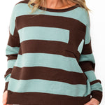 Striped Sweater & Knit Pencil Skirt - Mocha-set- Hometown Style HTS, women's in store and online boutique located in Ingersoll, Ontario