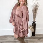 Kimono Mini Dress - Rose-Dress- Hometown Style HTS, women's in store and online boutique located in Ingersoll, Ontario