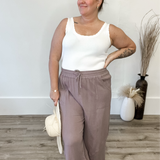 Cotton Jogger Pants - Mushroom-Pants- Hometown Style HTS, women's in store and online boutique located in Ingersoll, Ontario